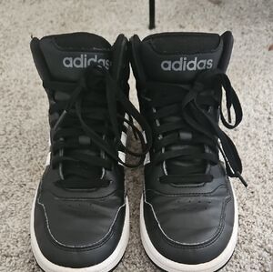 Adidas Kids Black and White High-Top Sneakers